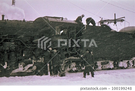 1971 D51 Hakodate Main Line Hokkaido documentary photograph inspecting at Kutchan Station 1971 D51 Hakodate Main Line Hokkaido documentary photograph inspecting at Kutchan Station 100199248
