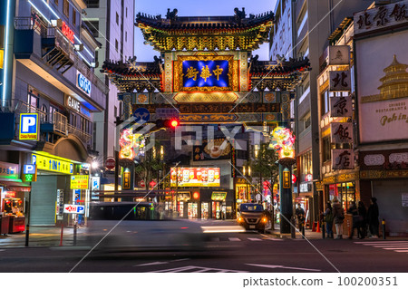 "Kanagawa Prefecture" Yokohama Chinatown · night view 100200351