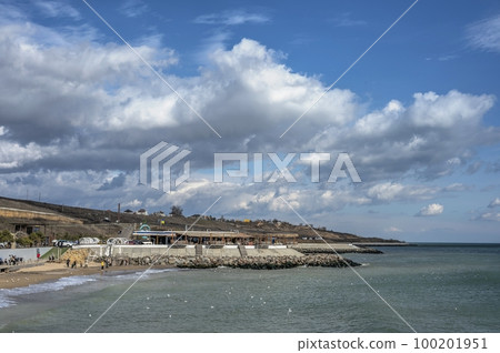 The coast of the Black Sea near Odessa in Ukraine 100201951