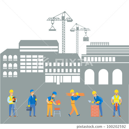 Construction Zone, Building Work, Repair Vector Construction Zone, Building Work, Repair Vector 100202592