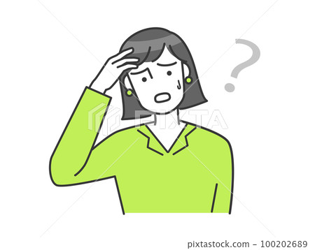 一個女人很擔心的矢量圖 100202689