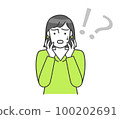 一個女人困惑的矢量圖 100202691