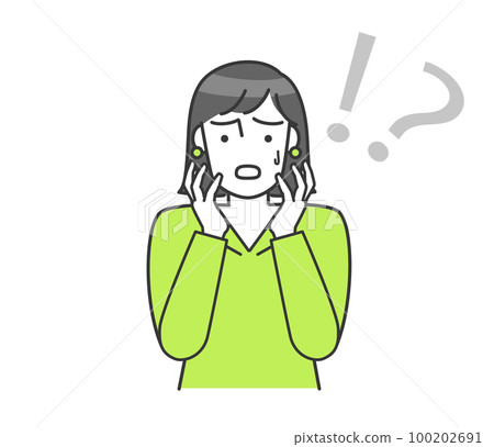 一個女人困惑的矢量圖 100202691