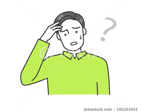 一個男人很擔心的矢量圖 100202693