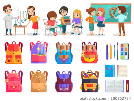 School Club, Chemistry and Math, Backpack Vector School Club, Chemistry and Math, Backpack Vector 100202754
