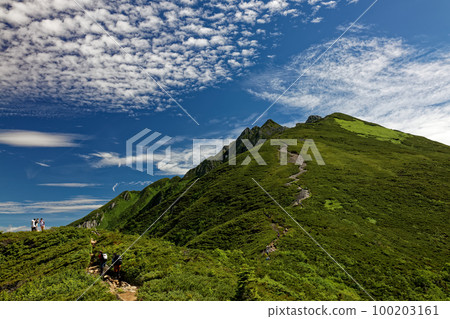 從北阿爾卑斯山、西穗高山、圓山眺望的西穗雙標和金字塔峰 從北阿爾卑斯山、西穗高山、圓山眺望的西穗雙標和金字塔峰 100203161