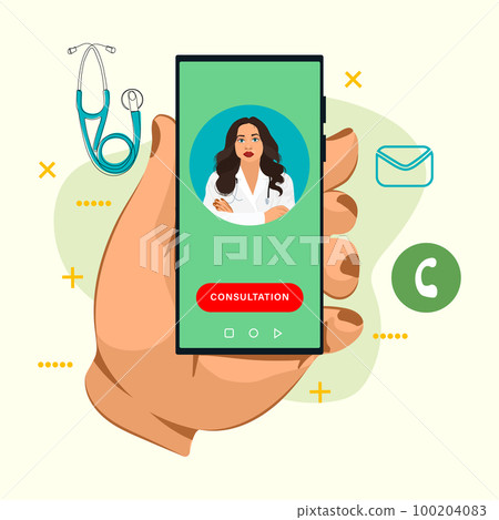Medical personnel team, character of doctors and nurses wearing a surgical face mask and standing together to fight ills, male and female medical characters set cartoon flat vector illustration. 100204083