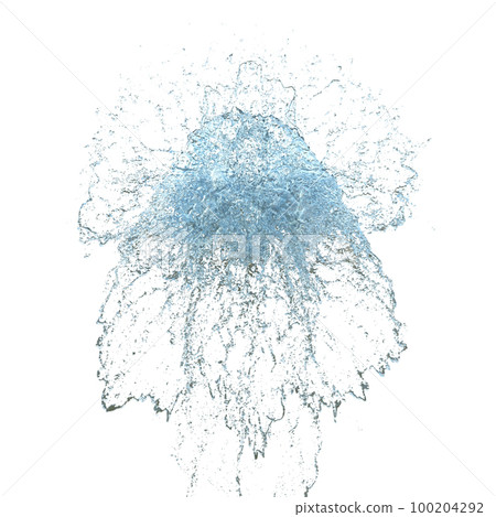 Water Splash on white background 3d render Illustration 100204292