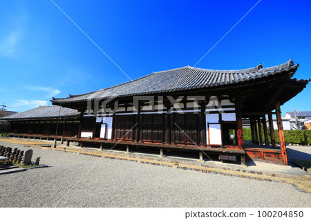 [奈良縣]晴天的元興寺極樂久保大殿 100204850