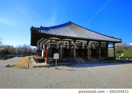 [奈良縣]晴天的元興寺極樂久保大殿 100204851