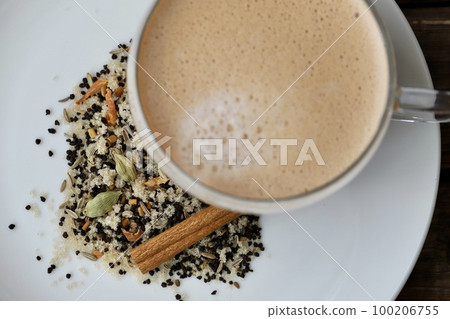 Authentic chai mix with chai and cinnamon sticks Authentic chai mix with chai and cinnamon sticks 100206755