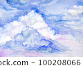 Cumulonimbus cloud drawn with watercolors 100208066