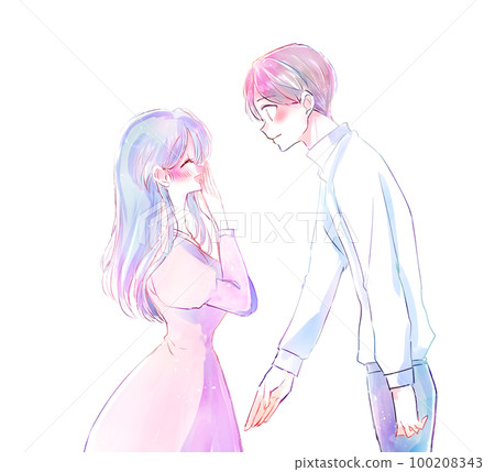 A man who confesses and a happy woman Peaceful 100208343