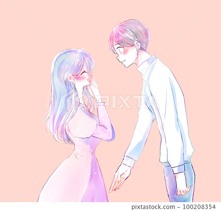 A man who confesses and a happy woman Peaceful A man who confesses and a happy woman Peaceful 100208354