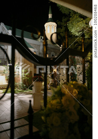 晚上的婚禮教堂 100208468