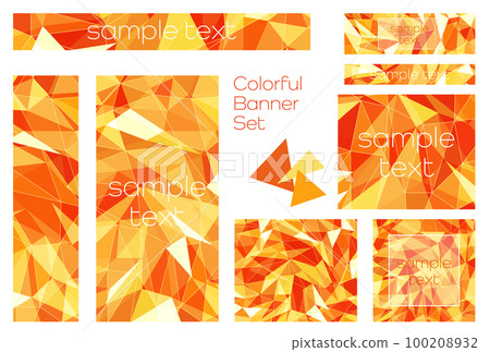 Banner set _ triangle mosaic _ orange 100208932