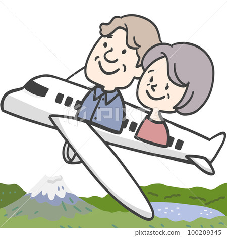 senior couple airplane trip senior couple airplane trip 100209345