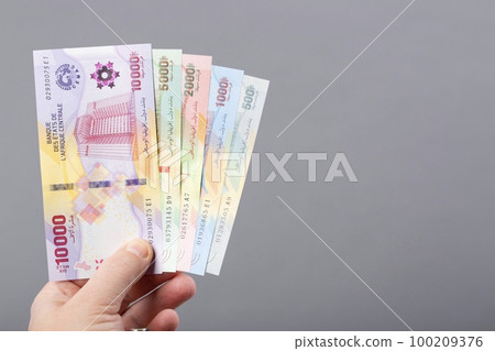 Central African States money - a business background. 100209376