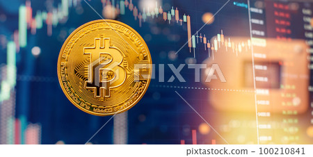 Bitcoin Stock Growth. Chart shows a strong increase in the price of bitcoin. Bitcoin Stock Growth. Chart shows a strong increase in the price of bitcoin. 100210841