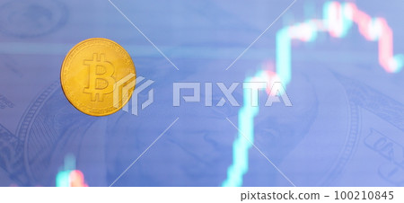 Bitcoin Stock Growth. Chart shows a strong increase in the price of bitcoin. Bitcoin Stock Growth. Chart shows a strong increase in the price of bitcoin. 100210845