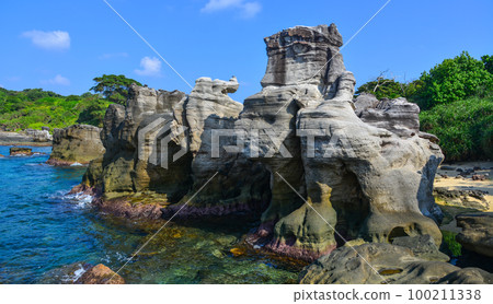 Rocks on the sea at sunny day 100211338