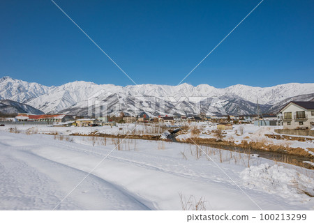 Hakuba Village and the Ushiro Tateyama Mountain Range of the Northern Alps [along the Hime River] 100213299