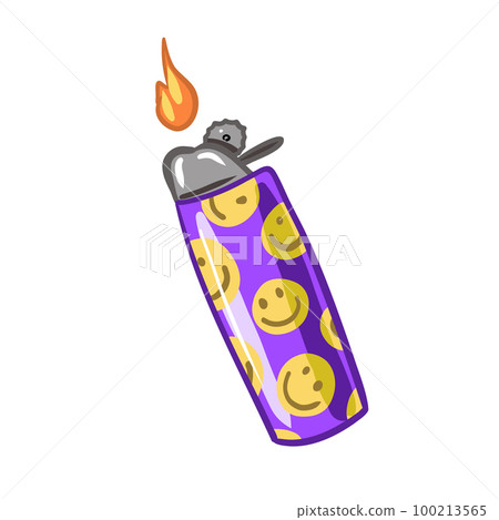 lighter for smoking. lighter with cannabis. smoke weed vector 100213565