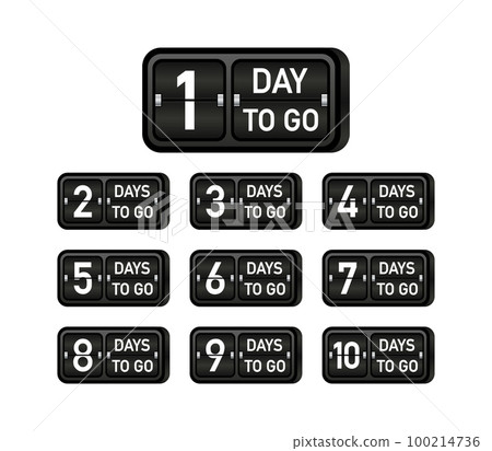 Set Days To Go Badges. Countdown badges. Product limited promo. Day only stock 100214736