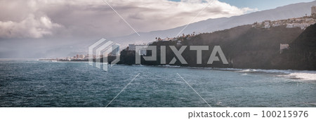 Tenerife island rough coastline conquered by humans 100215976