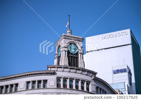 東京城市景觀，日本 3.11，下午 2:46。東日本大地震 12 週年。銀座的沉默=第11名 100217920