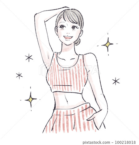 腋下/腋毛/廢毛/廢毛治療/美容/女性胃/腸道活動/之前/之後/大媽身形/老化/ 100218018