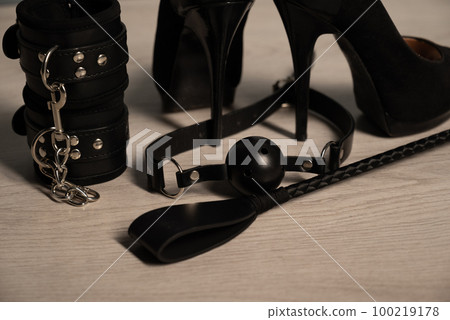 Adult sex games Kinky lifestyle Pair of black  Stock Photo  