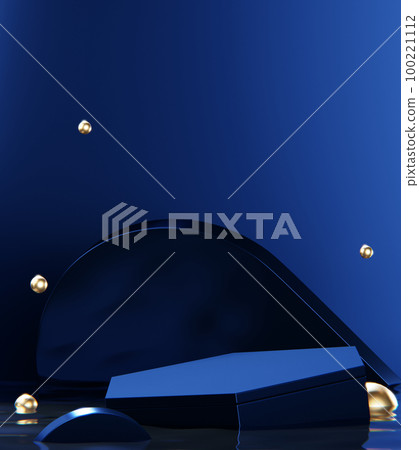 Blue Abstract geometric background, japanese style podium blue concept . Blue Abstract geometric background, japanese style podium blue concept . 100221112
