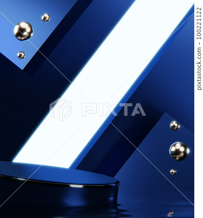Blue Abstract geometric background, japanese style podium blue concept . Blue Abstract geometric background, japanese style podium blue concept . 100221122
