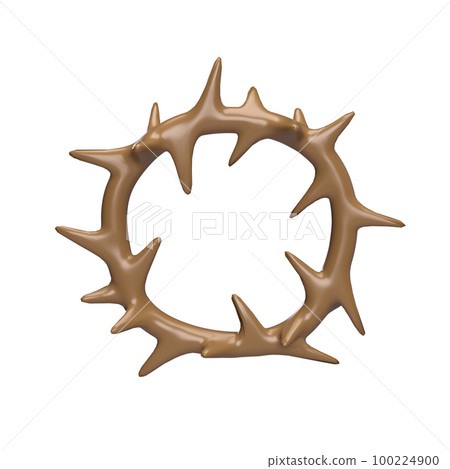 Crown of thorns of Jesus Christ. Religion Easter symbol salvation. 3d icon graphic drawing isolated on white background with clipping path Crown of thorns of Jesus Christ. Religion Easter symbol salvation. 3d icon graphic drawing isolated on white background with clipping path 100224900