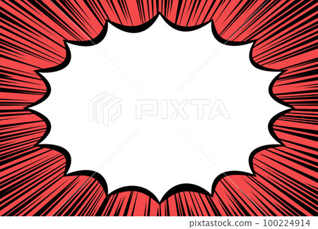 Spiky speech bubble and concentration line background material (red) 100224914