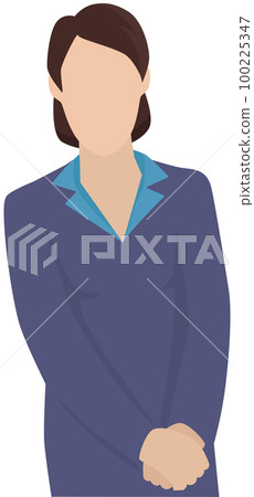 Businesswoman wearing business clothes. Vector illustration of woman in an office outfit isolated 100225347