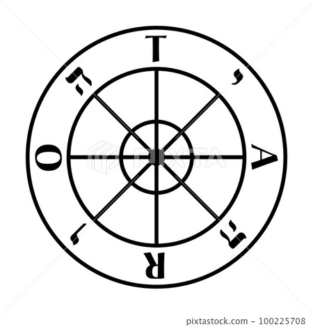 Wheel of Fortune, symbol from the tarot card - Stock