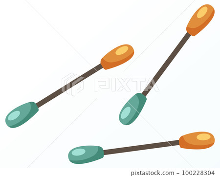 Cotton swabs personal care and medical supplies. Bamboo, sterile wadded ear sticks isolated on white Cotton swabs personal care and medical supplies. Bamboo, sterile wadded ear sticks isolated on white 100228304