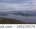 Autumn landscape with fog in the mountains. 100229574