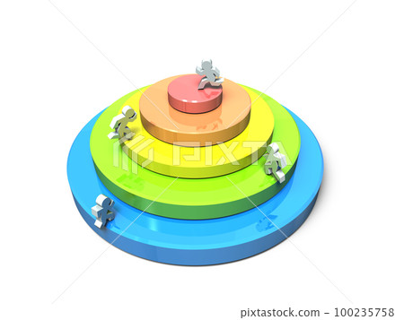 一個跑上成功舞台,登上頂峰的人。與競爭對手的競爭。 一個跑上成功舞台,登上頂峰的人。與競爭對手的競爭。 100235758