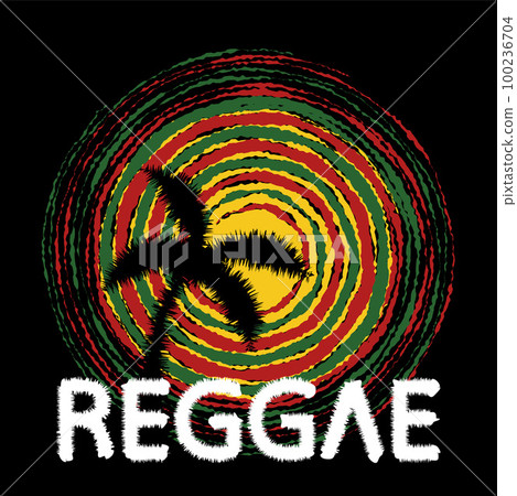 reggae grunge themed background composition coconut trees 100236704