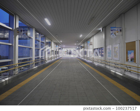 從西口盛岡站東西自由通道看到的清晨三佐小道 從西口盛岡站東西自由通道看到的清晨三佐小道 100237517