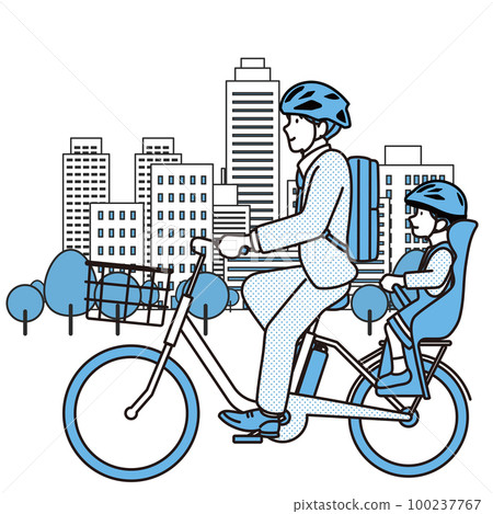 Kindergarten commuting electric bicycle image material Kindergarten commuting electric bicycle image material 100237767