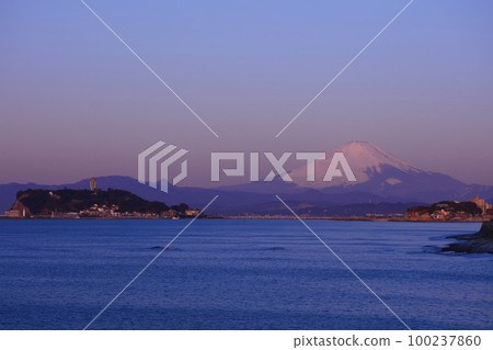 Fuji at night in Shonan Fuji at night in Shonan 100237860