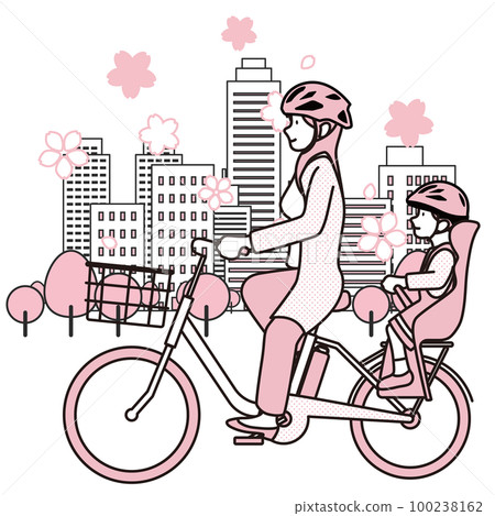 Kindergarten commuting electric bicycle image material 100238162