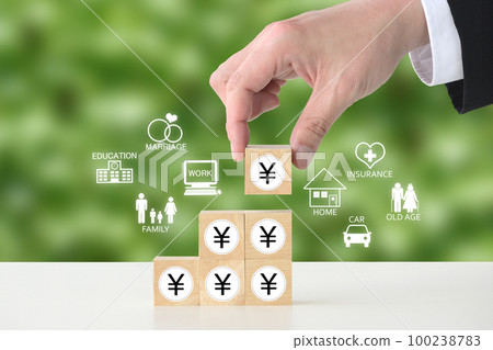 生活事件和金錢積累/積累投資的形象 100238783