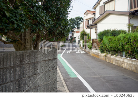 Residential area, residential area, wall, community road, up, landscape 100240623