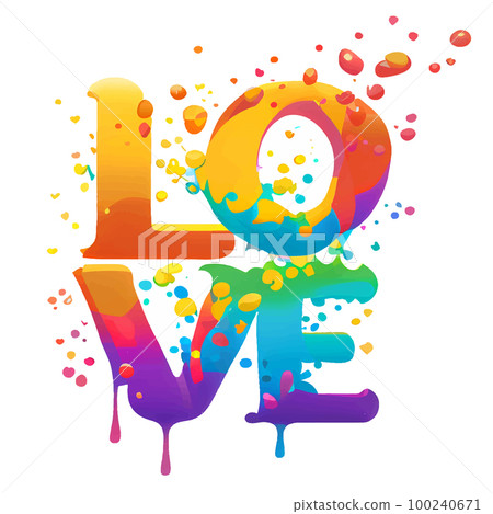 vector illustration of lgbt pride of love inscription in rainbow colors vector illustration of lgbt pride of love inscription in rainbow colors 100240671