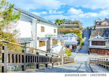 冬天的杵築城下町、大分縣杵築市須谷之坂、鹽谷之坂 100240966